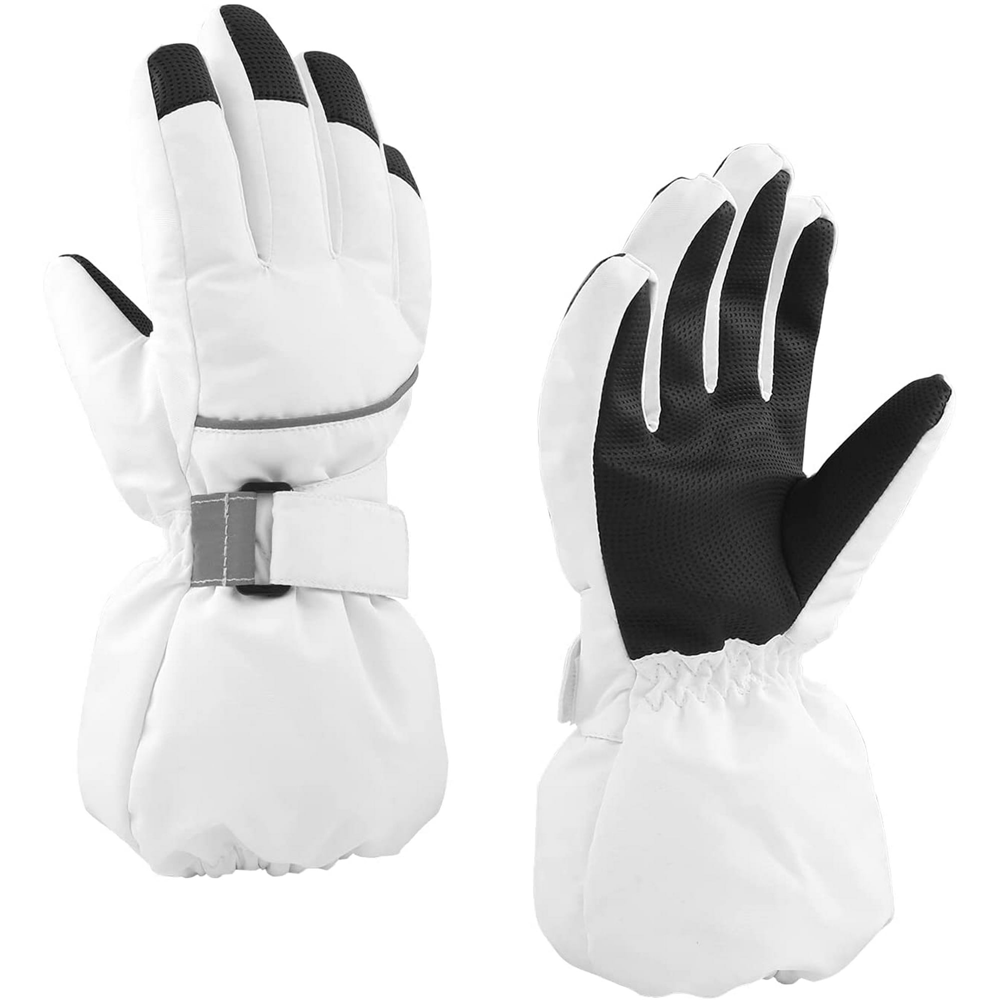 Kids Winter Glove Boys Girls Snow Ski Waterproof Gloves for Teens Fleece Lining Warm Mittens Outdoor Red, 7-11T